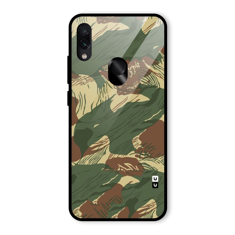 Army Design Glass Back Case for Redmi Note 7S