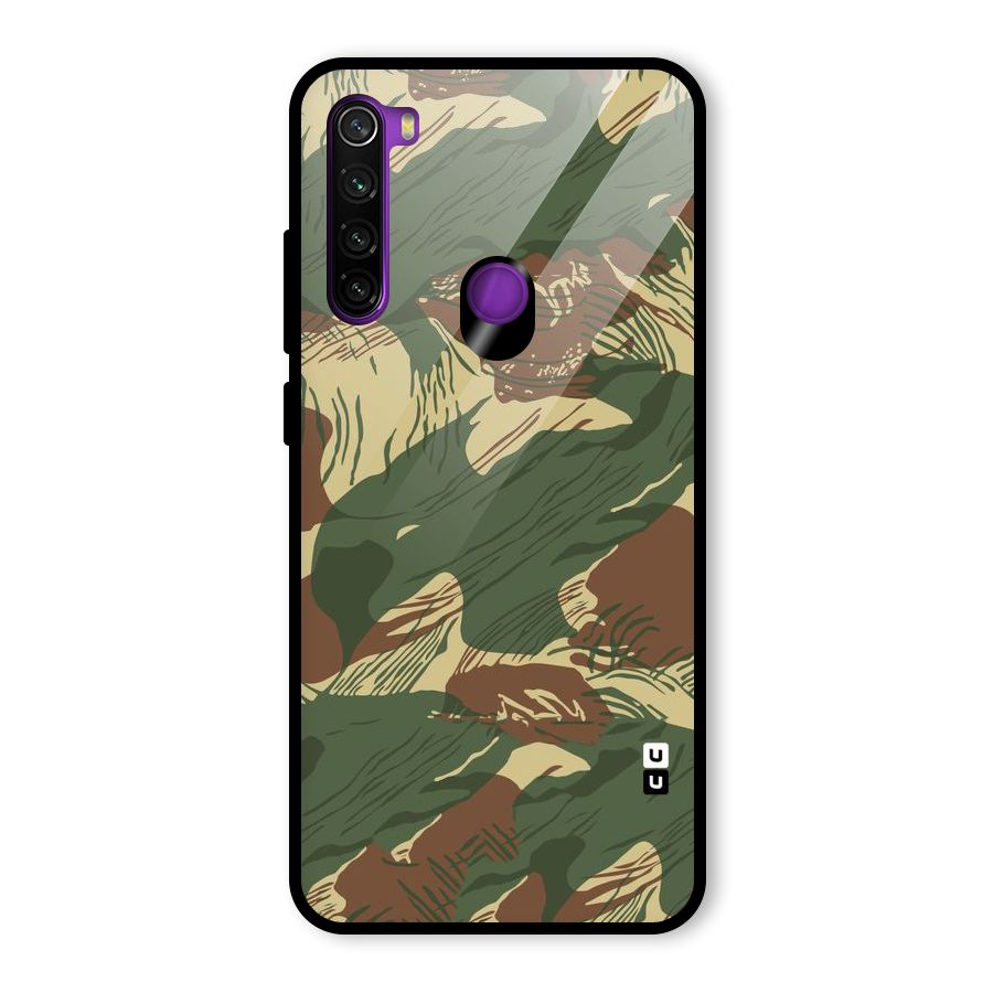 Army Design Glass Back Case for Redmi Note 8