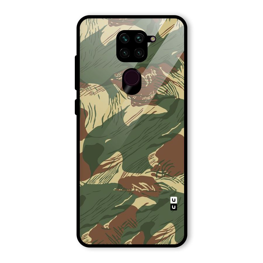 Army Design Glass Back Case for Redmi Note 9
