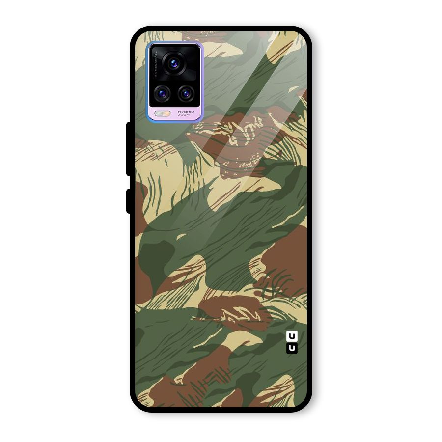 Army Design Glass Back Case for Vivo V20 Pro