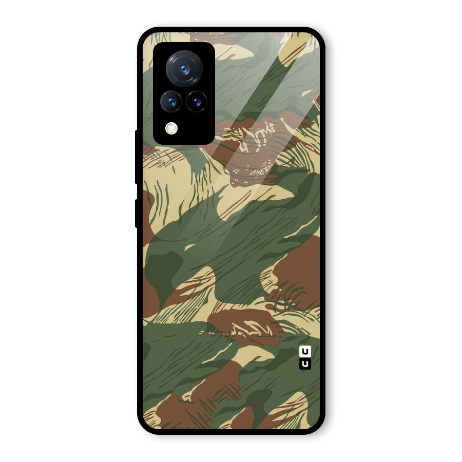 Army Design Glass Back Case for Vivo V21 5G