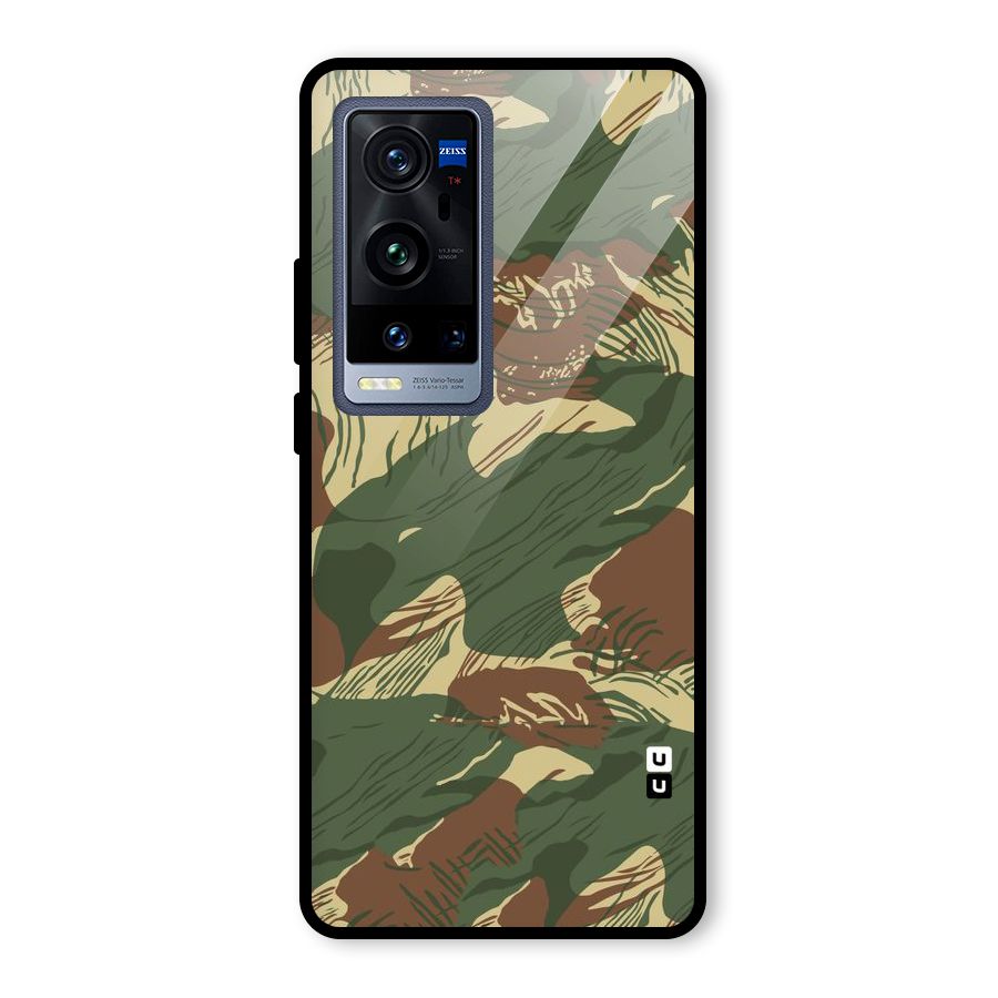 Army Design Glass Back Case for Vivo X60 Pro Plus