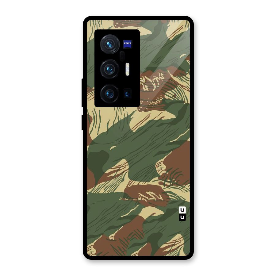 Army Design Glass Back Case for Vivo X70 Pro Plus