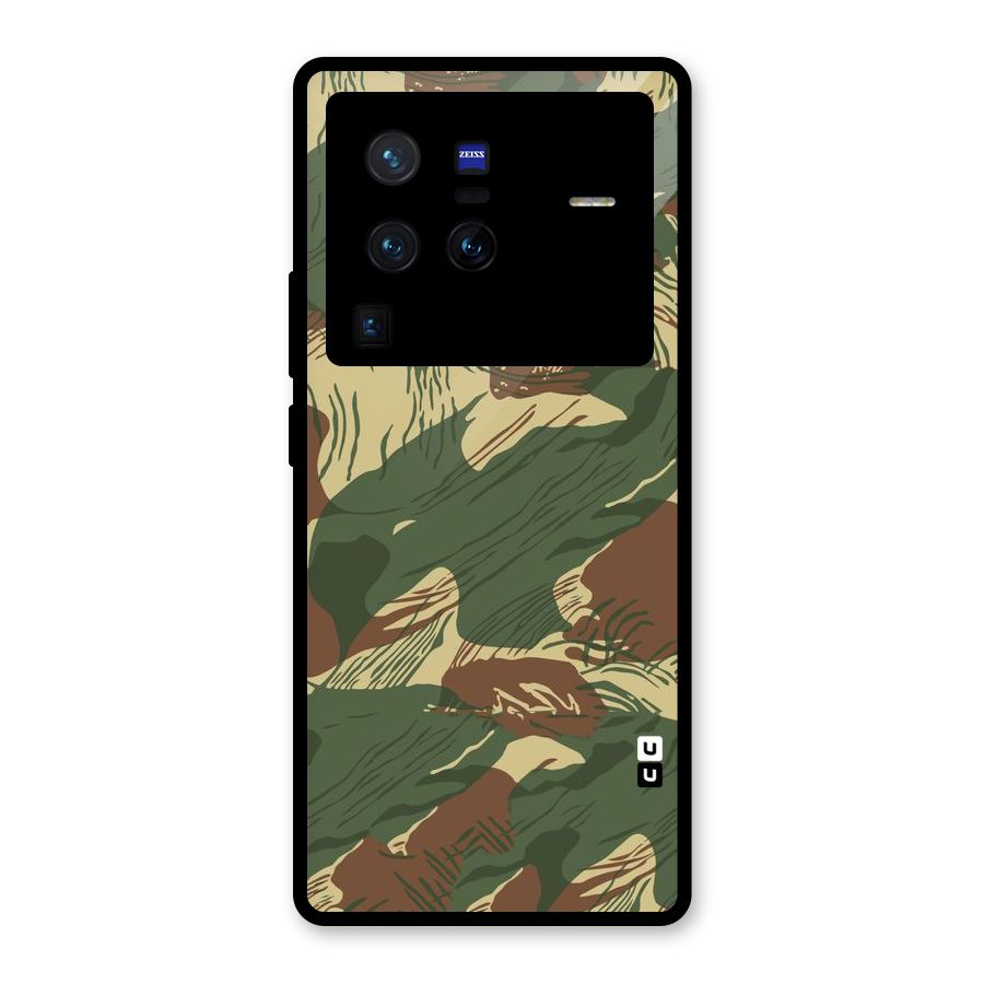 Army Design Glass Back Case for Vivo X80 Pro