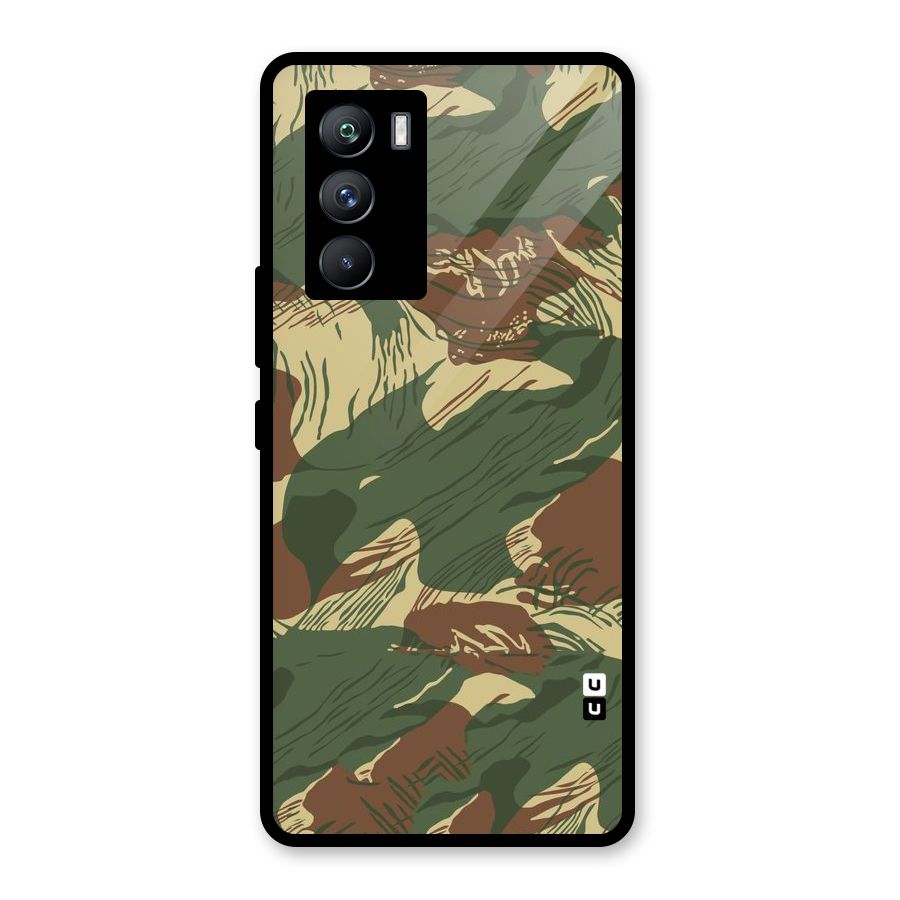 Army Design Glass Back Case for Vivo iQOO 9 SE
