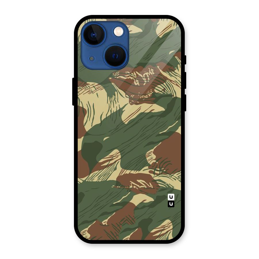 Army Design Glass Back Case for iPhone 13 Mini