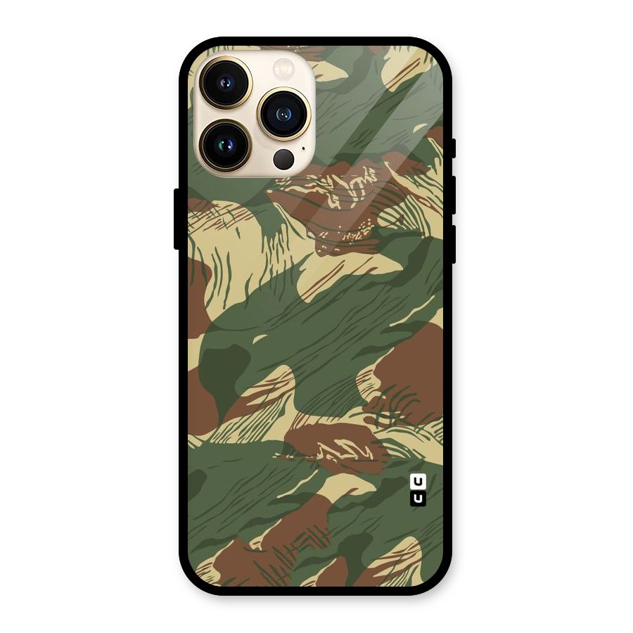 Army Design Glass Back Case for iPhone 13 Pro Max