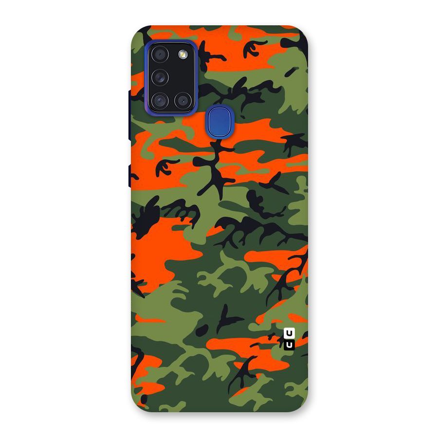 Army Pattern Back Case for Galaxy A21s