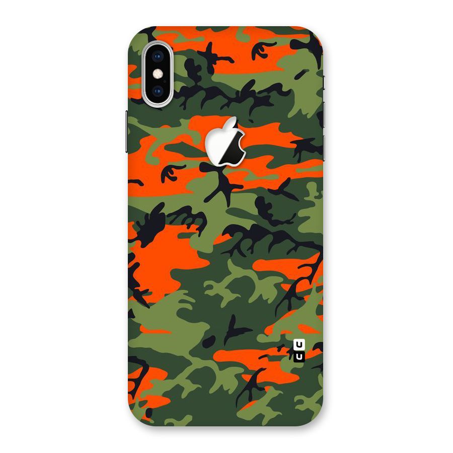 Army Pattern Back Case for iPhone XS Max Apple Cut