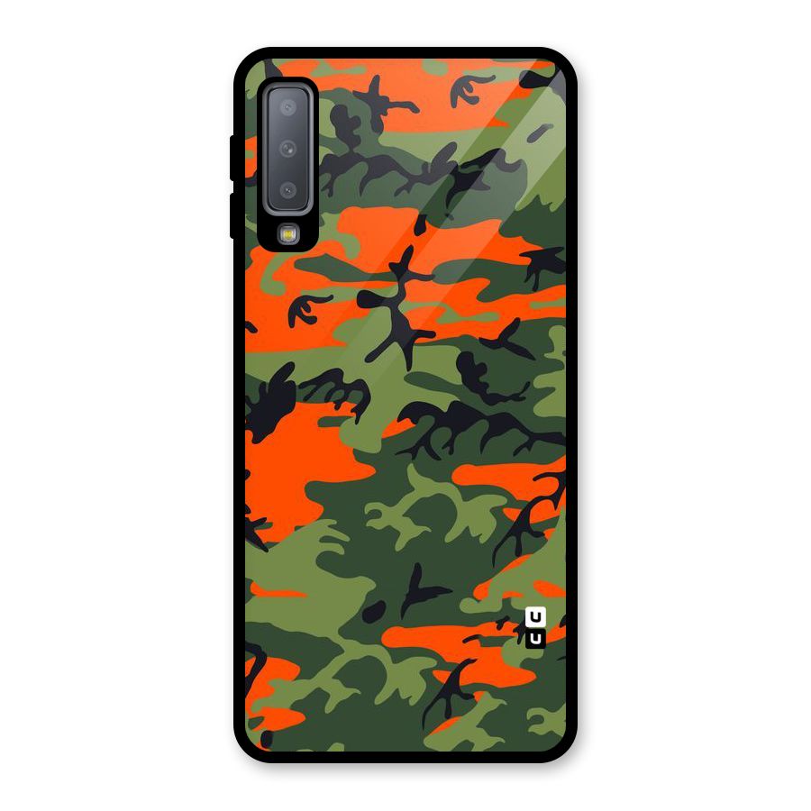 Army Pattern Glass Back Case for Galaxy A7 (2018)