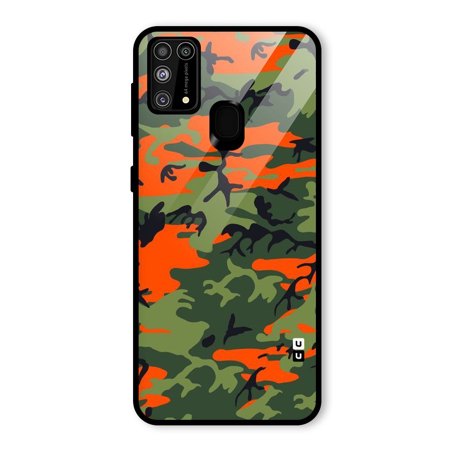 Army Pattern Glass Back Case for Galaxy F41