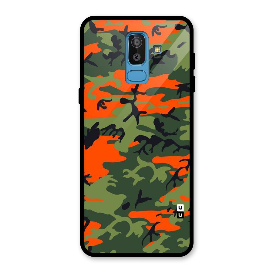 Army Pattern Glass Back Case for Galaxy J8