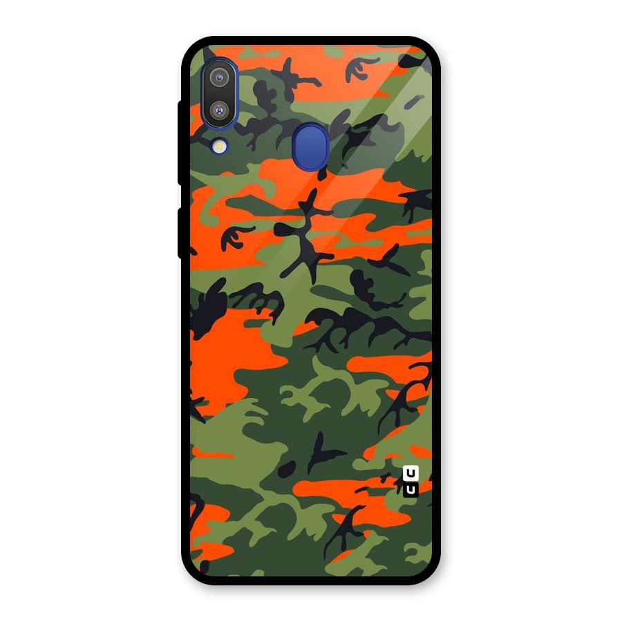 Army Pattern Glass Back Case for Galaxy M20