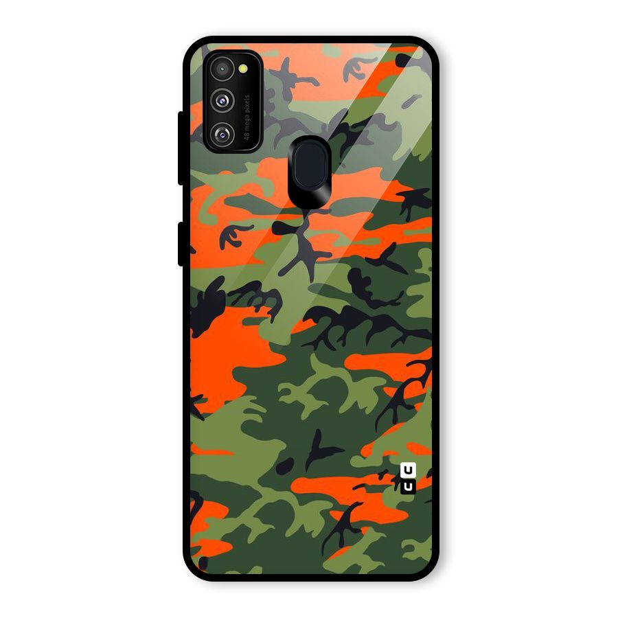 Army Pattern Glass Back Case for Galaxy M30s