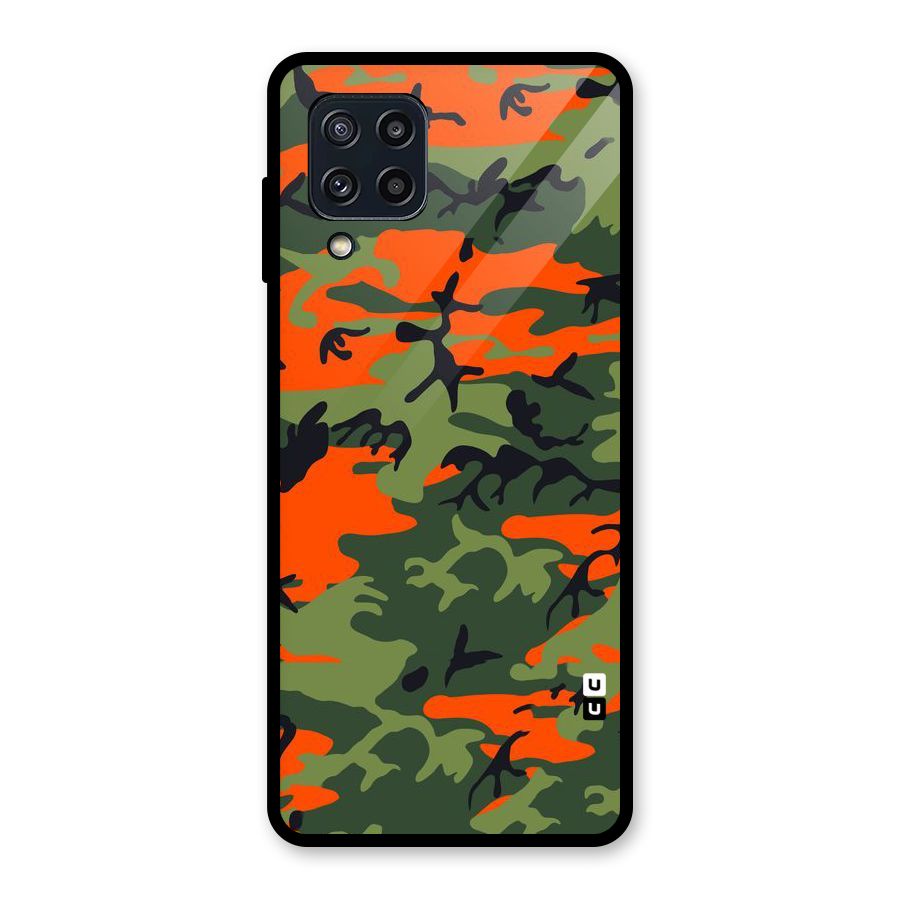 Army Pattern Glass Back Case for Galaxy M32