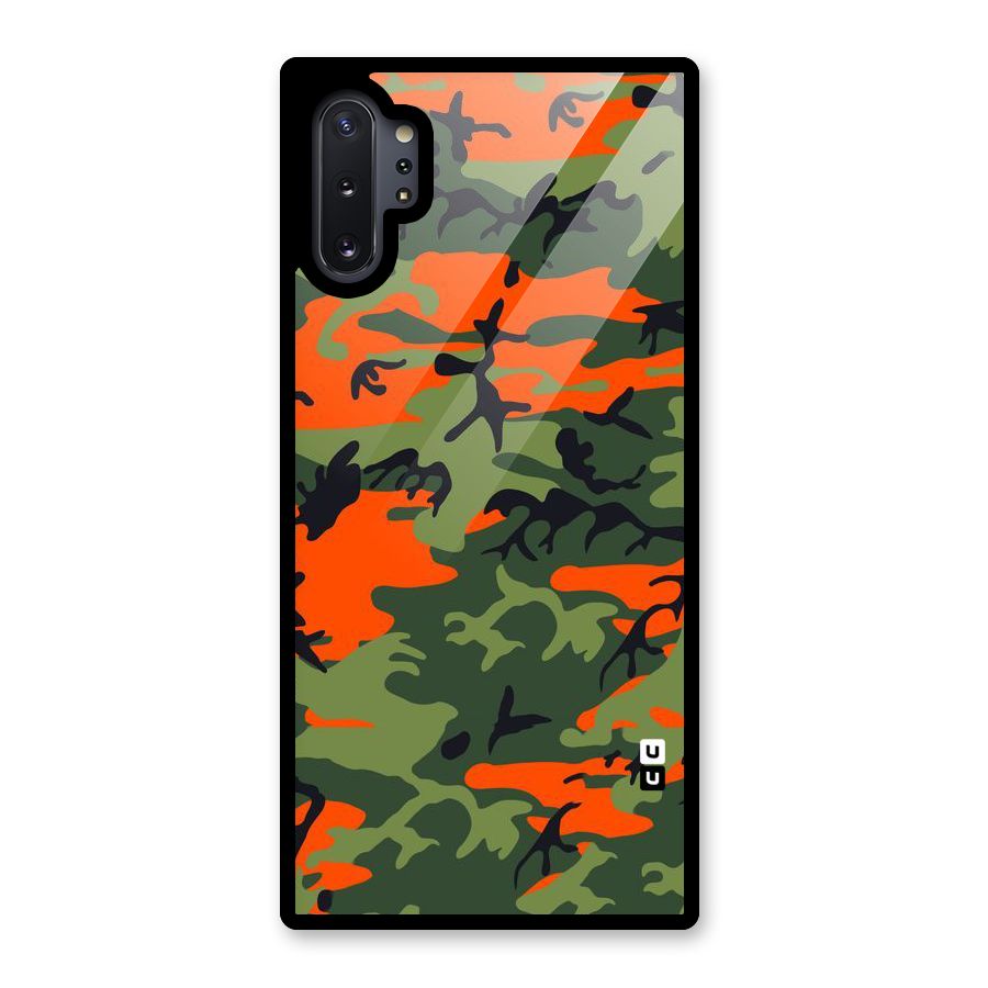 Army Pattern Glass Back Case for Galaxy Note 10 Plus
