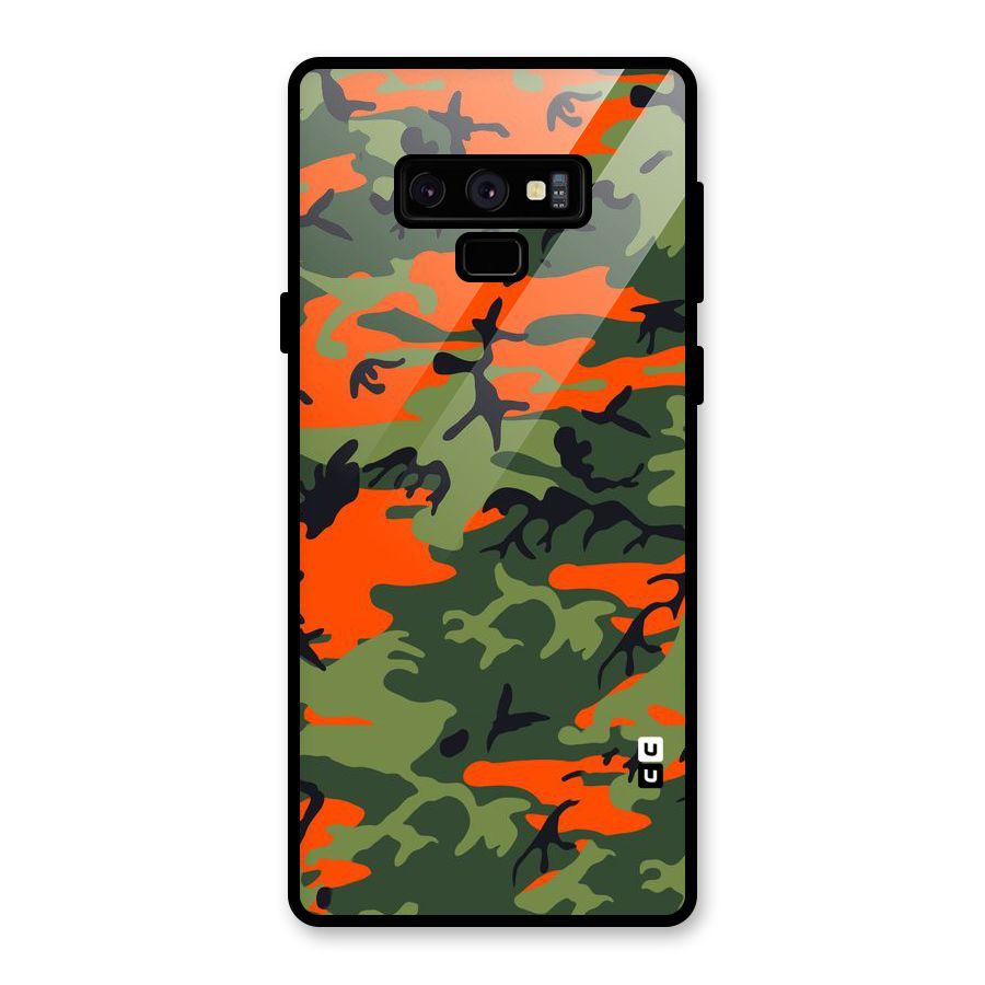 Army Pattern Glass Back Case for Galaxy Note 9