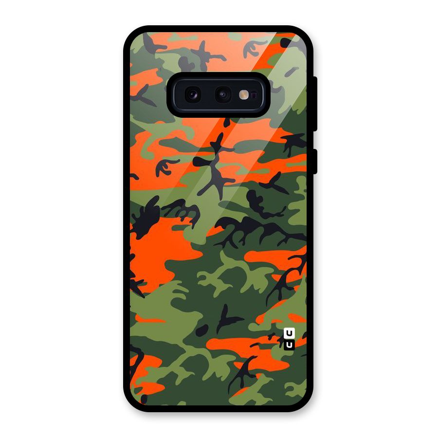 Army Pattern Glass Back Case for Galaxy S10e