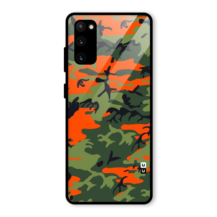 Army Pattern Glass Back Case for Galaxy S20 FE 5G