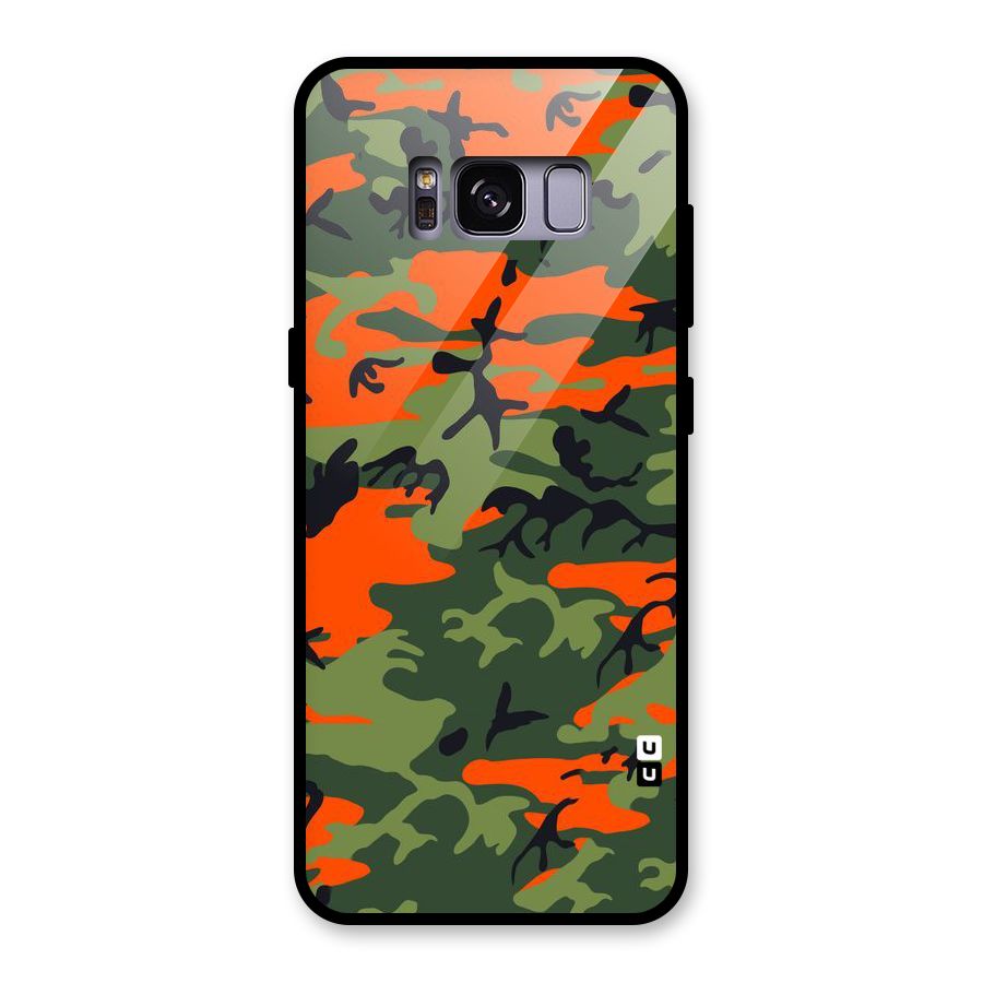 Army Pattern Glass Back Case for Galaxy S8