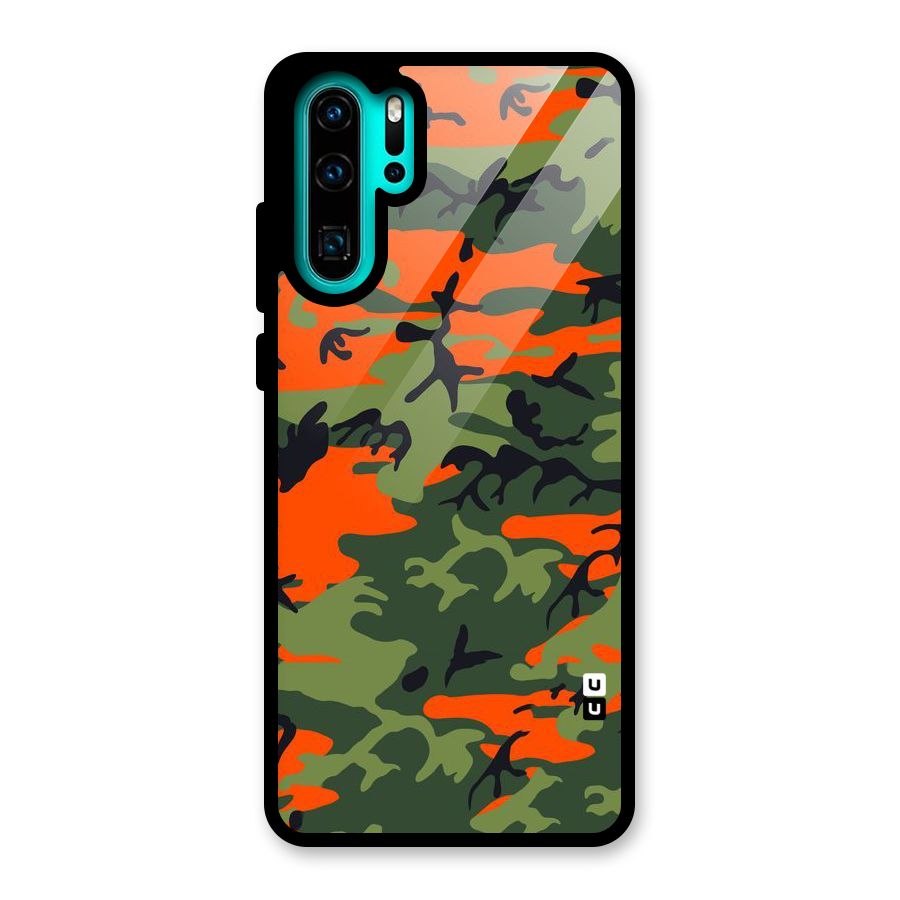 Army Pattern Glass Back Case for Huawei P30 Pro