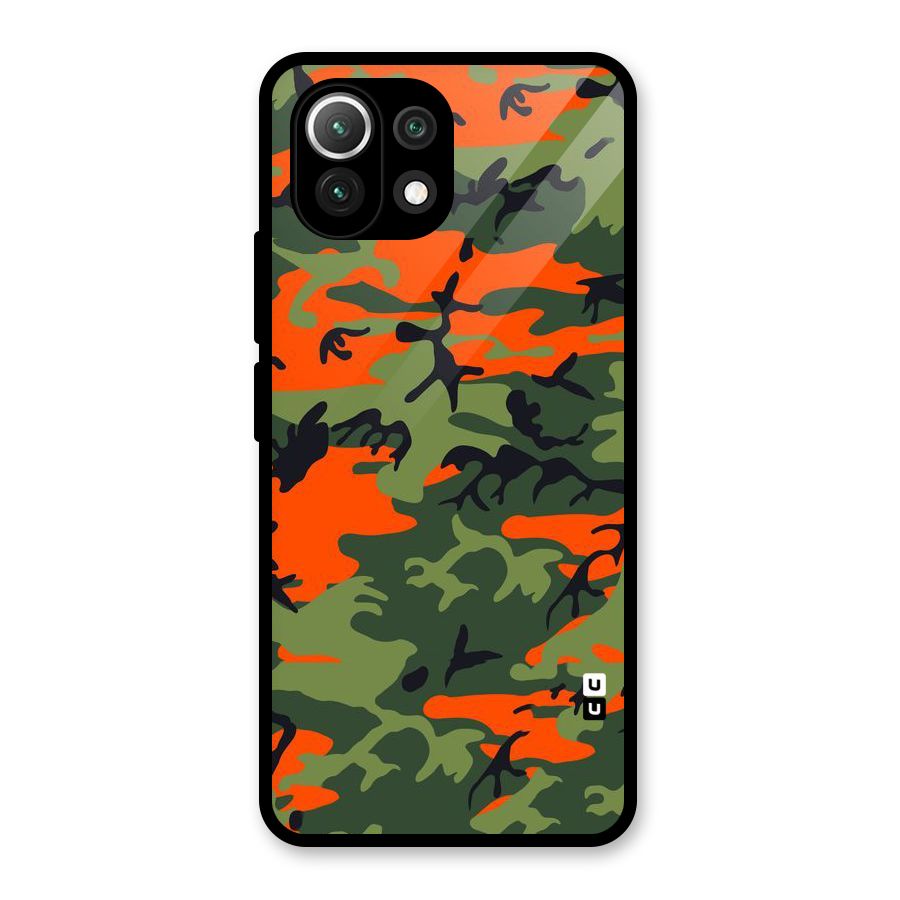 Army Pattern Glass Back Case for Mi 11 Lite