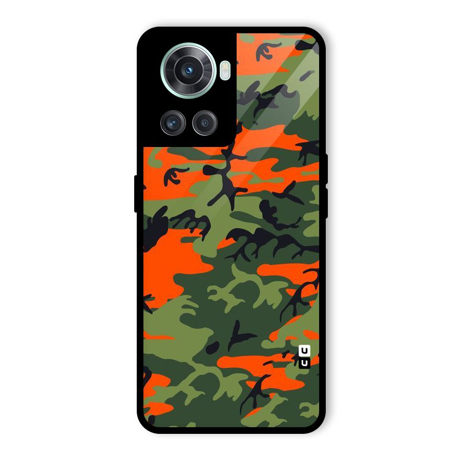 Army Pattern Glass Back Case for OnePlus 10R