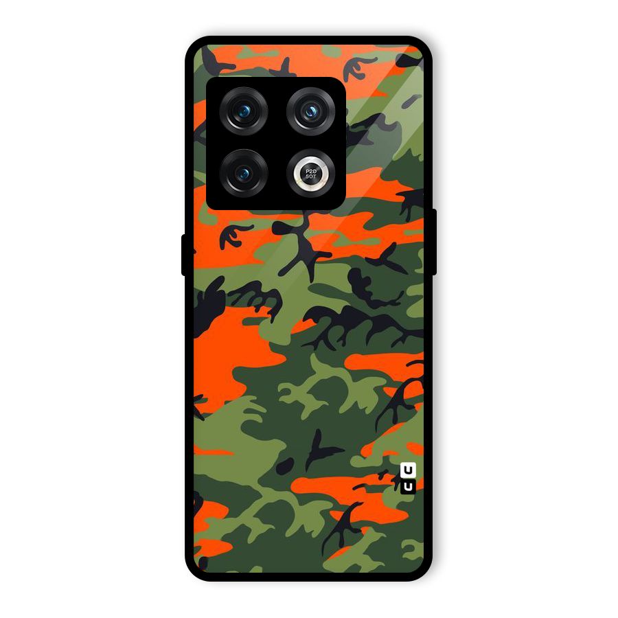 Army Pattern Glass Back Case for OnePlus 10 Pro 5G