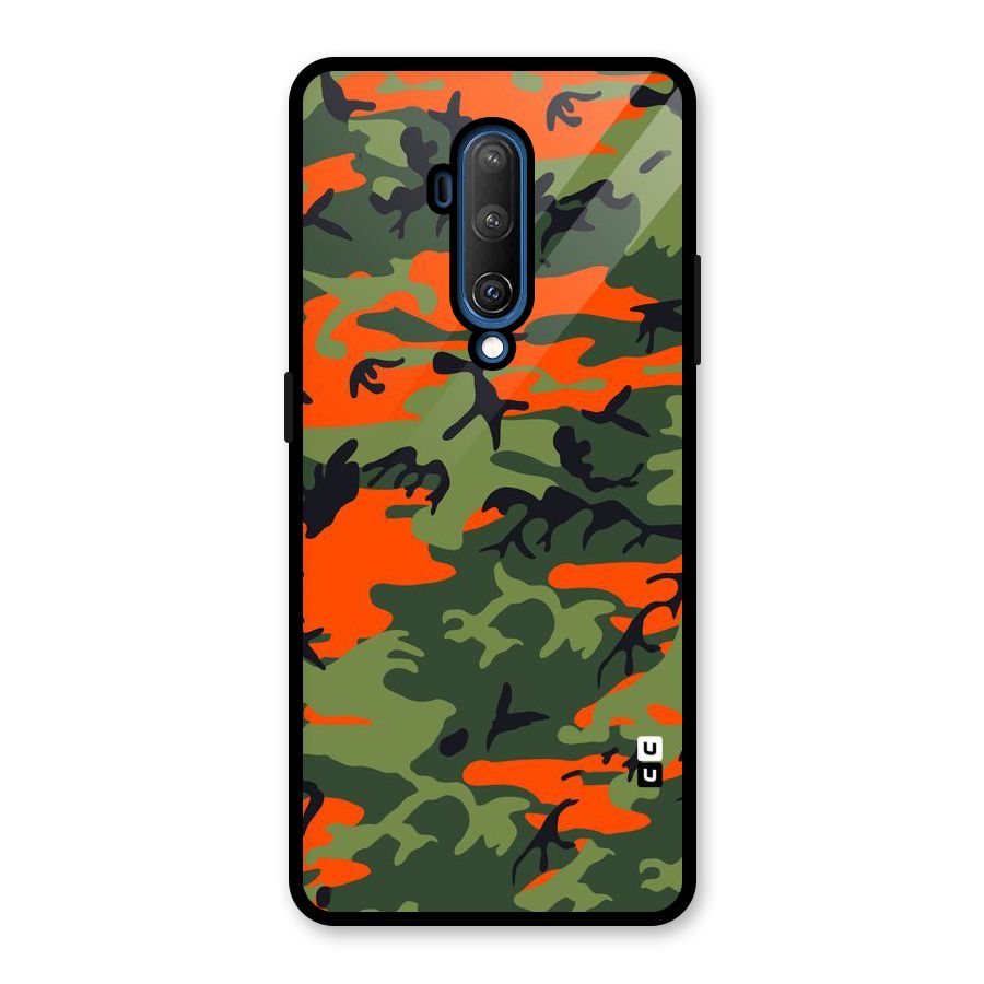 Army Pattern Glass Back Case for OnePlus 7T Pro