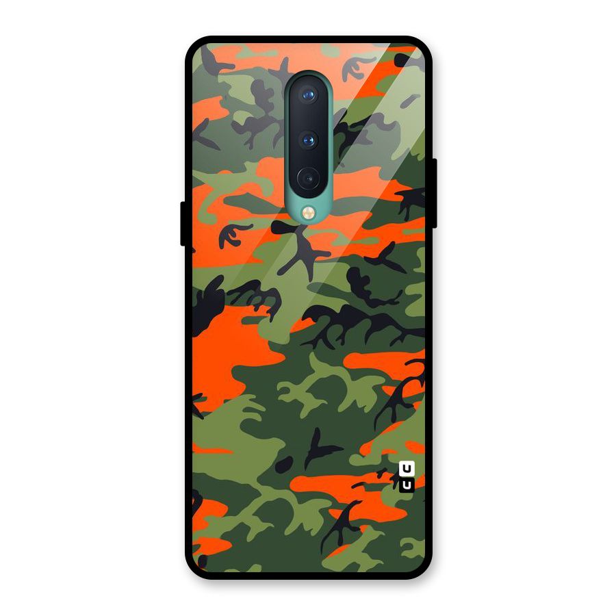 Army Pattern Glass Back Case for OnePlus 8