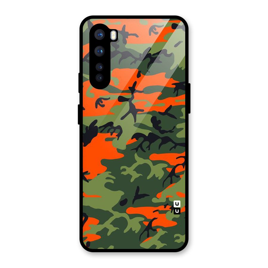 Army Pattern Glass Back Case for OnePlus Nord