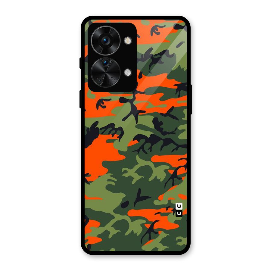Army Pattern Glass Back Case for OnePlus Nord 2T