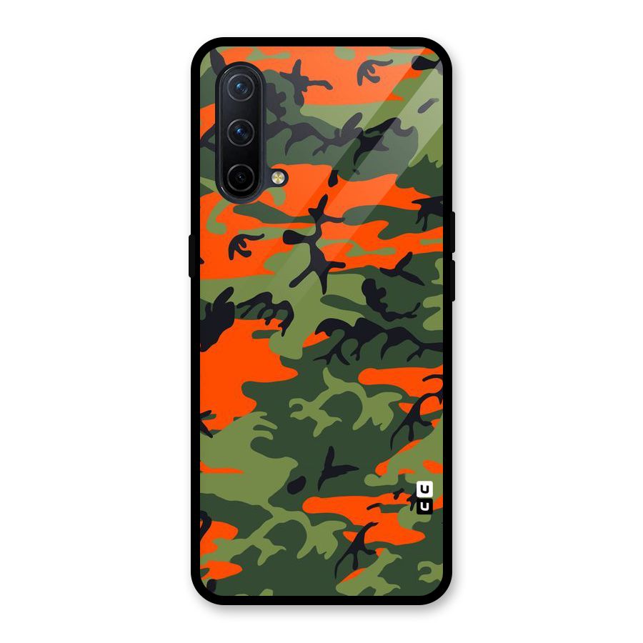 Army Pattern Glass Back Case for OnePlus Nord CE 5G