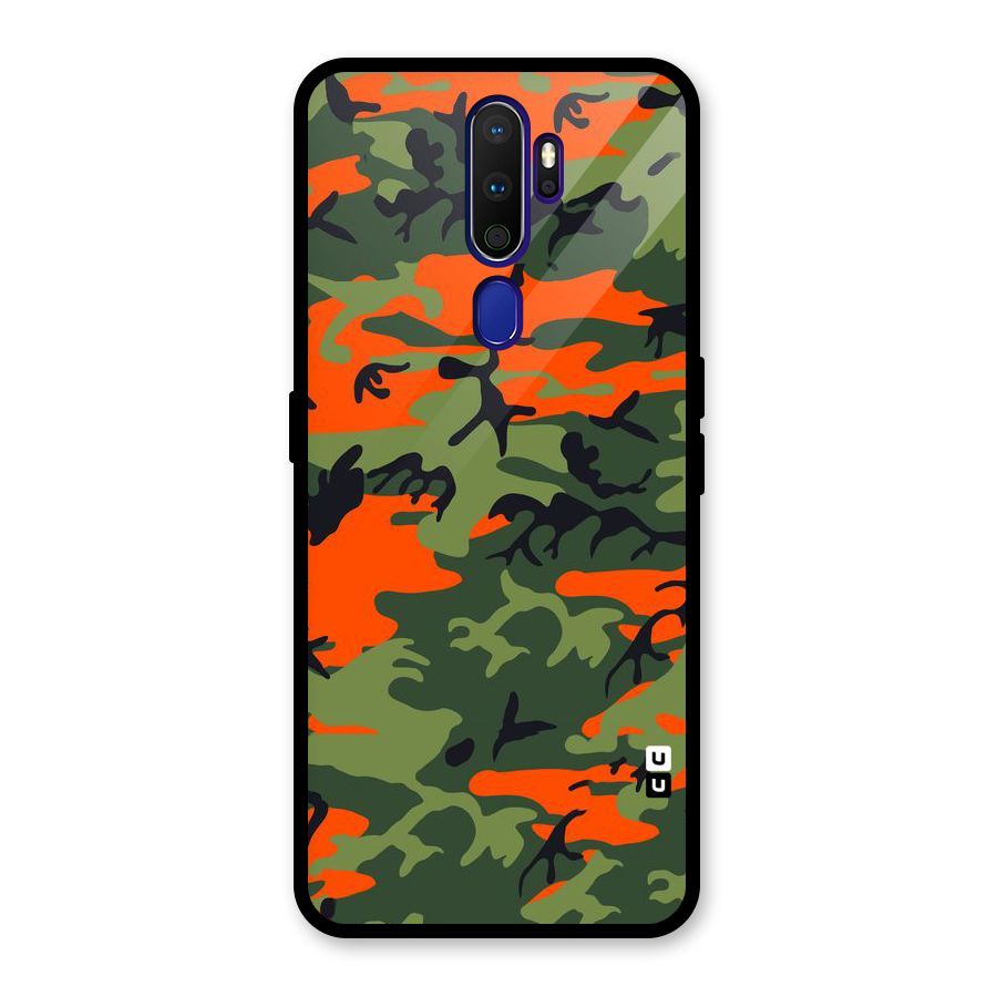 Army Pattern Glass Back Case for Oppo A9 (2020)
