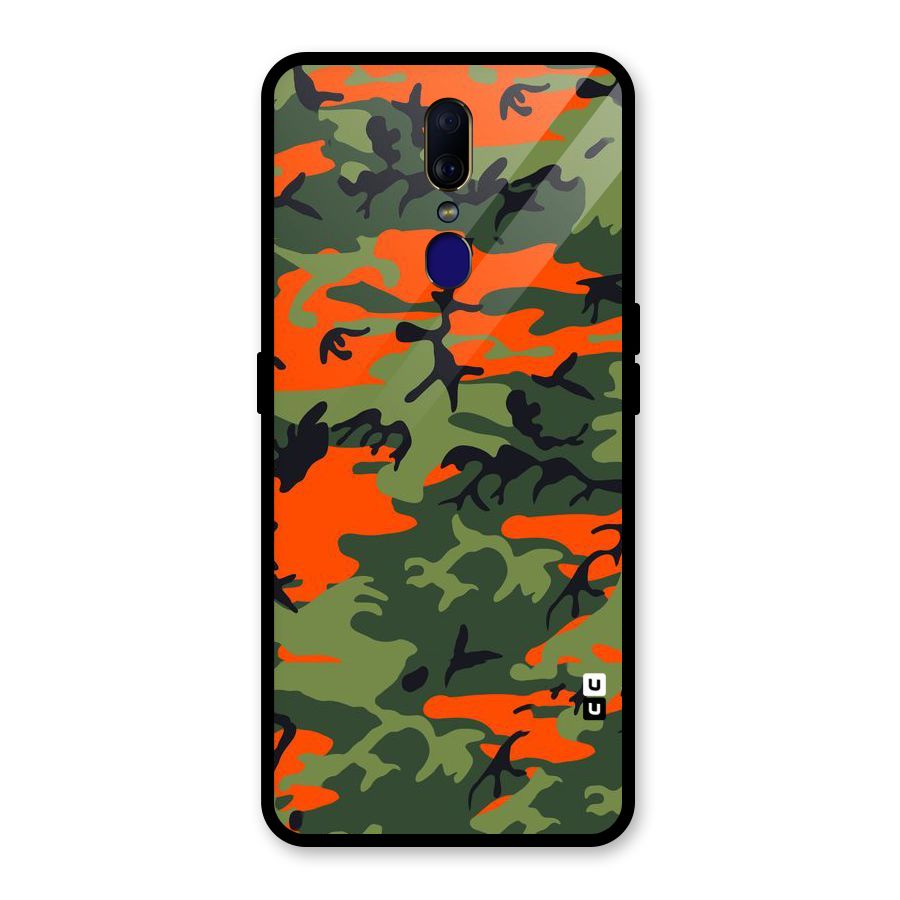 Army Pattern Glass Back Case for Oppo F11