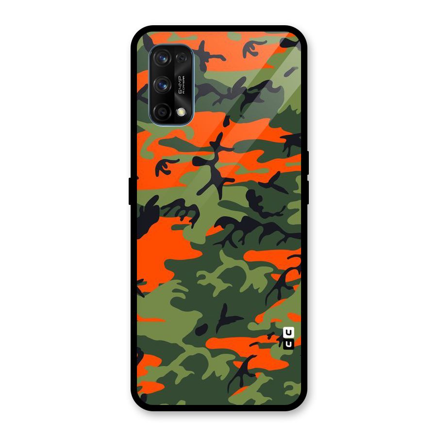 Army Pattern Glass Back Case for Realme 7 Pro
