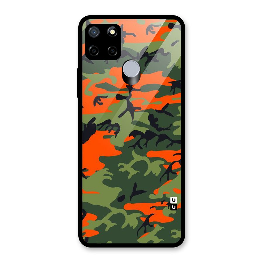 Army Pattern Glass Back Case for Realme C15