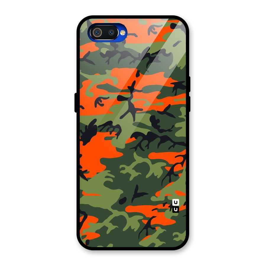 Army Pattern Glass Back Case for Realme C2