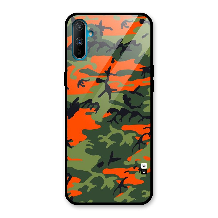 Army Pattern Glass Back Case for Realme C3