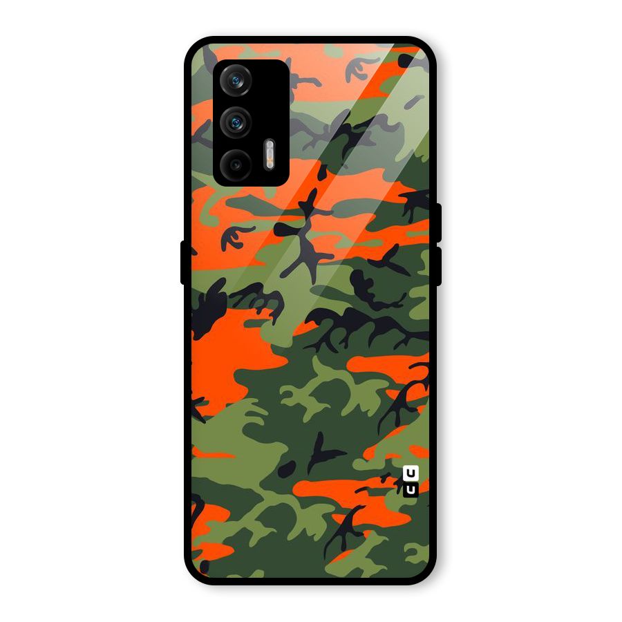Army Pattern Glass Back Case for Realme GT 5G