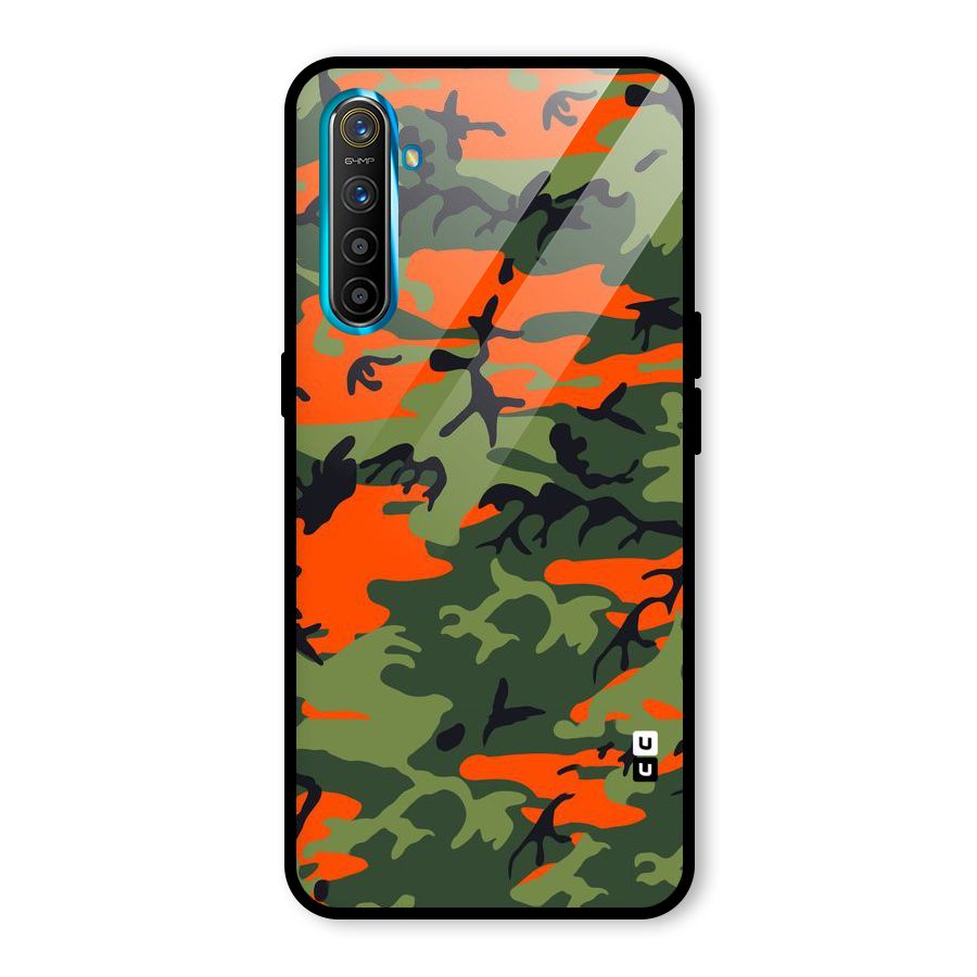 Army Pattern Glass Back Case for Realme X2