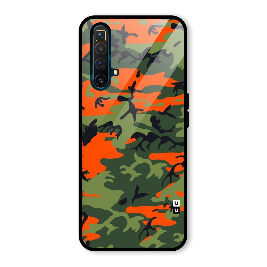 Army Pattern Glass Back Case for Realme X3 SuperZoom