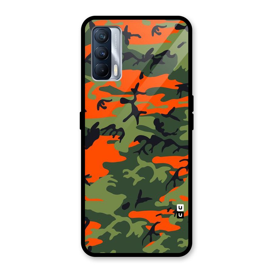 Army Pattern Glass Back Case for Realme X7