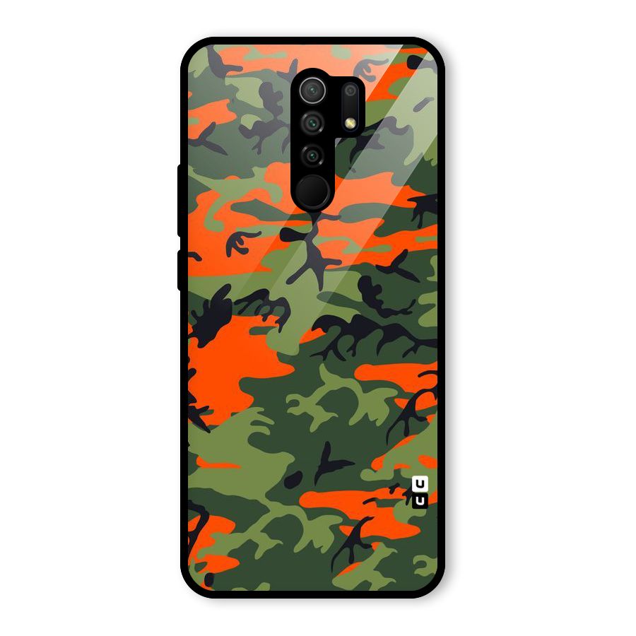 Army Pattern Glass Back Case for Redmi 9 Prime