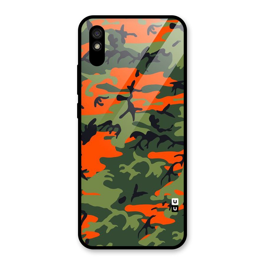 Army Pattern Glass Back Case for Redmi 9i