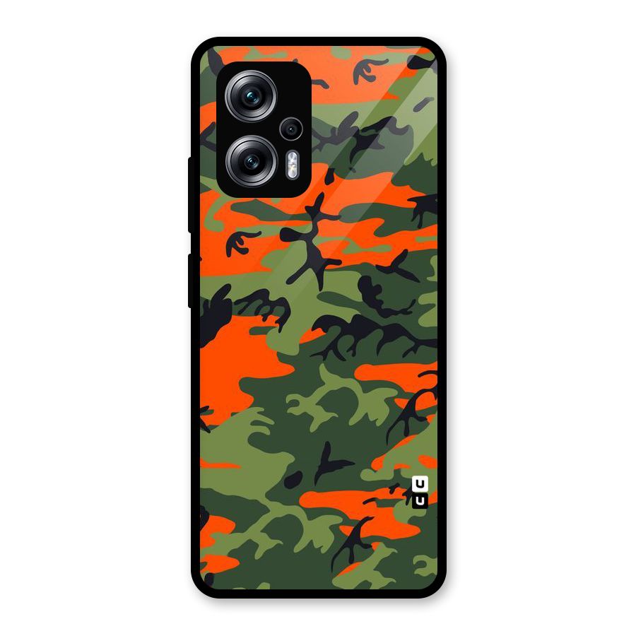 Army Pattern Glass Back Case for Redmi K50i