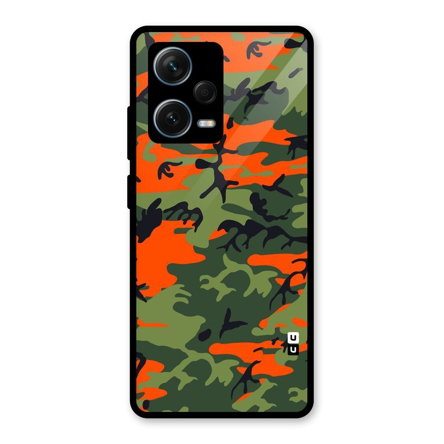 Army Pattern Glass Back Case for Redmi Note 12 Pro Plus 5G