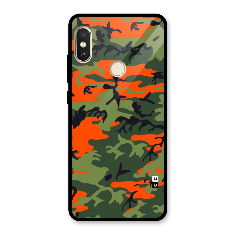 Army Pattern Glass Back Case for Redmi Note 5 Pro