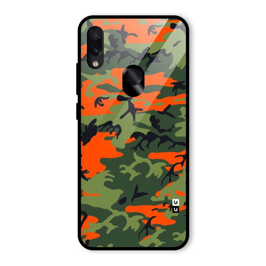 Army Pattern Glass Back Case for Redmi Note 7 Pro