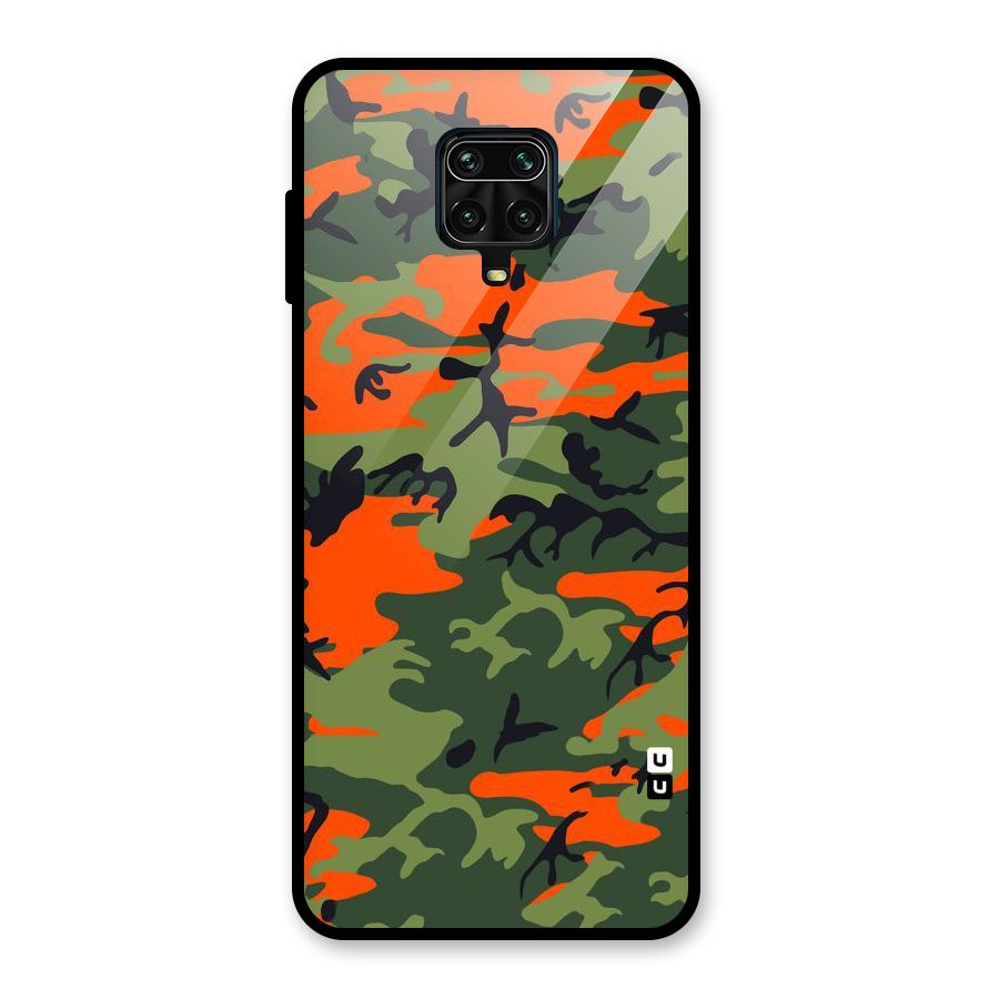 Army Pattern Glass Back Case for Redmi Note 9 Pro